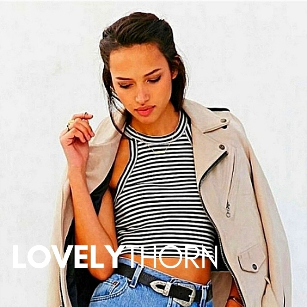 TRULY MADLY DEEPLY // striped halter crop top